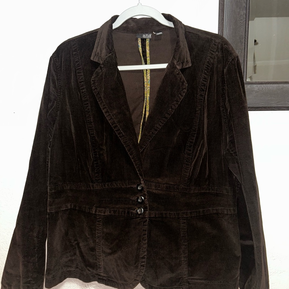 a.n.a Dark Brown Corduroy Blazer